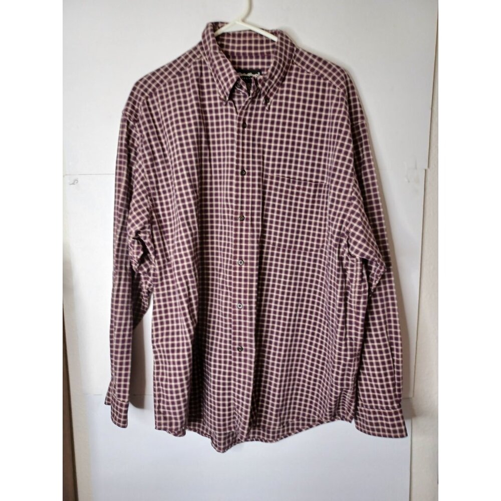 Eddie Bauer Men's Classic Fit  Button Down Long Sleeve Checkerd  Shirt XL
